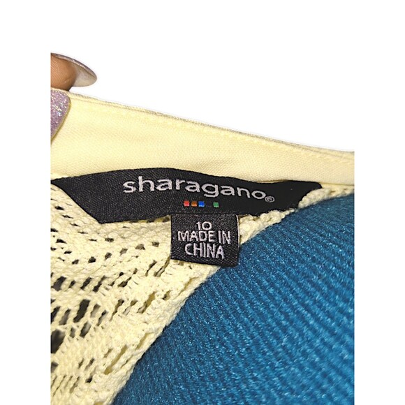 Sharagano Womens Size 10 NWT Yellow A-Line Dress Sleeveless Crochet Lace M - Picture 2 of 7